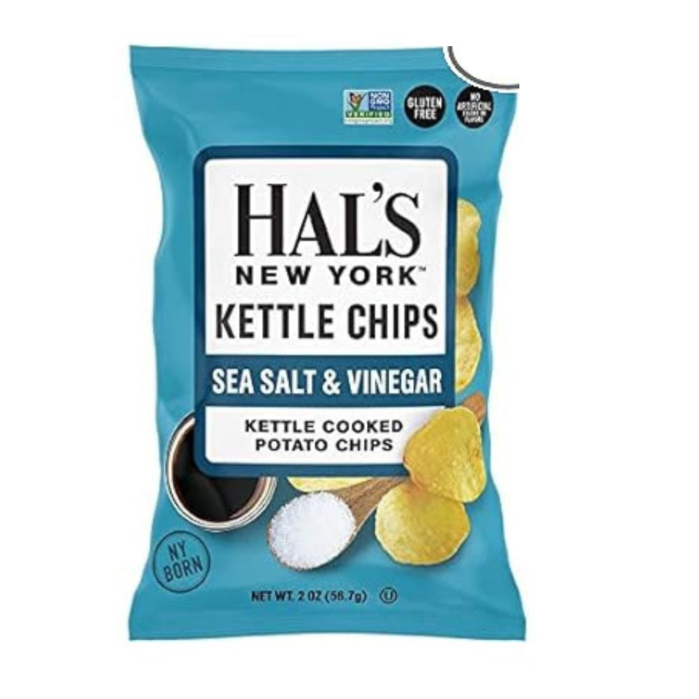 Hal's New York Kettle Cooked Potato Chips Salt & Vinegar Flavor 2 Oz (56.7 g) - Sweet Joint