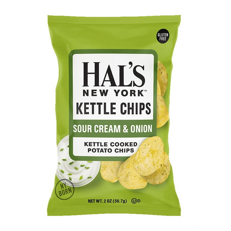Hal's New York Kettle Cooked Potato Chips Sour Creme & Onion 2 Oz (56.7 g) - Sweet Joint