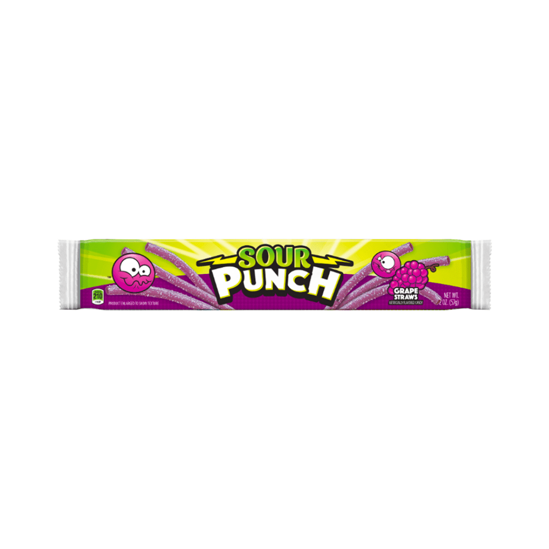 Sour Punch Grape Straws 2Oz - Sweet Joint