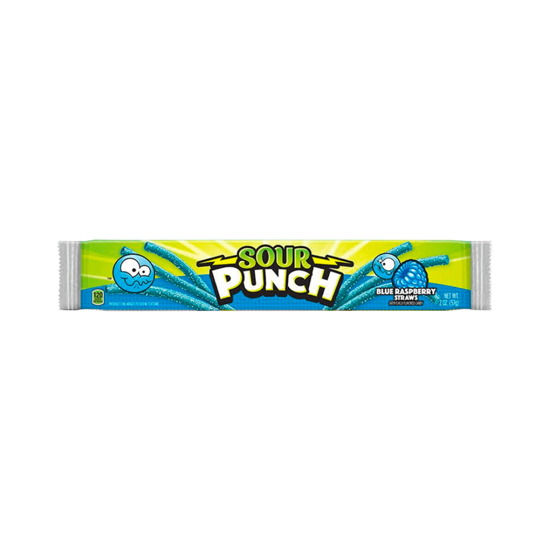 Sour Punch Blue Raspberry Straws 2Oz - Sweet Joint