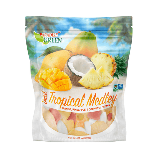 Paradise Green Dried Tropical Medley Mango Pineapple, Coconut And Papaya - Sweet Joint