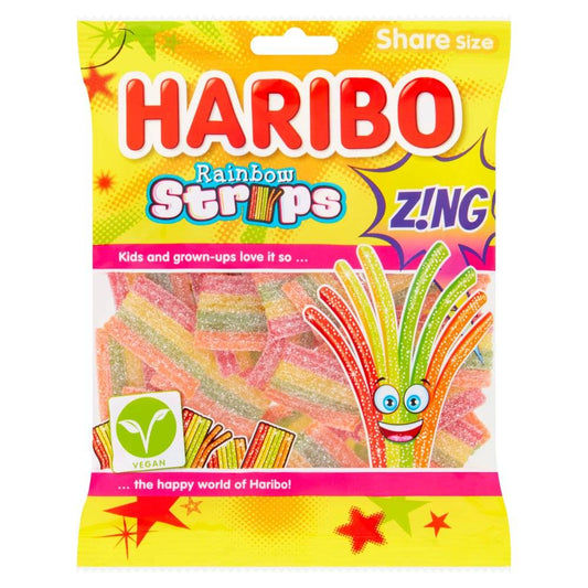 Haribo Rainbow Strips Zing PM 130 Gr - Sweet Joint