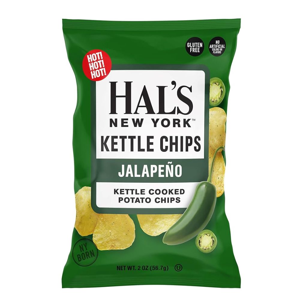 Hal's New York Kettle Cooked Potato Chips jalapeneo Flavor 2 Oz (56.7 g) - Sweet Joint