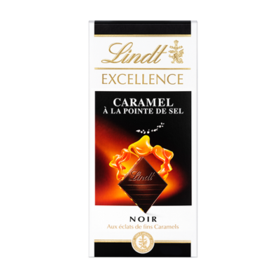 Lindt Excellence Caramel Pointe De Sel Noir 100 gr - Sweet Joint