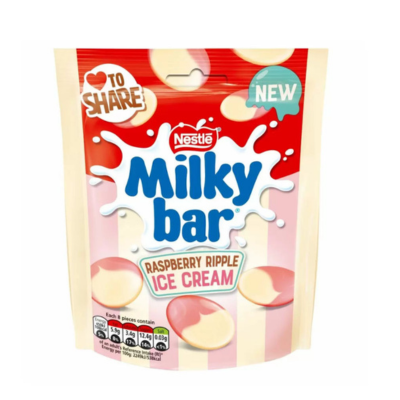 Milkybar Buttons White Chocolate Raspberry Ripple Sharing Bag 86 gr - Sweet Joint