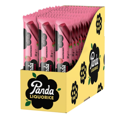 Panda Natural Raspberry Liquorice Bar 4 * 32 gr - Sweet Joint