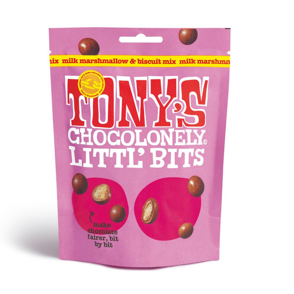 Tony's Chocolonely Little Bits Milk Marshmallow & Biscuit 100GR - Sweet Joint